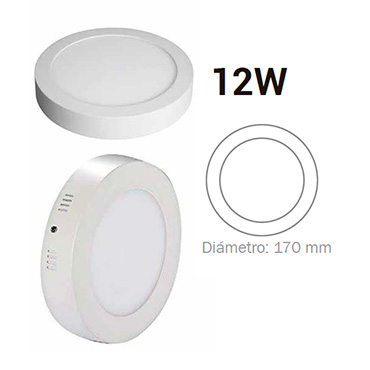 Led Panel Circular 12Watts Sobreponer